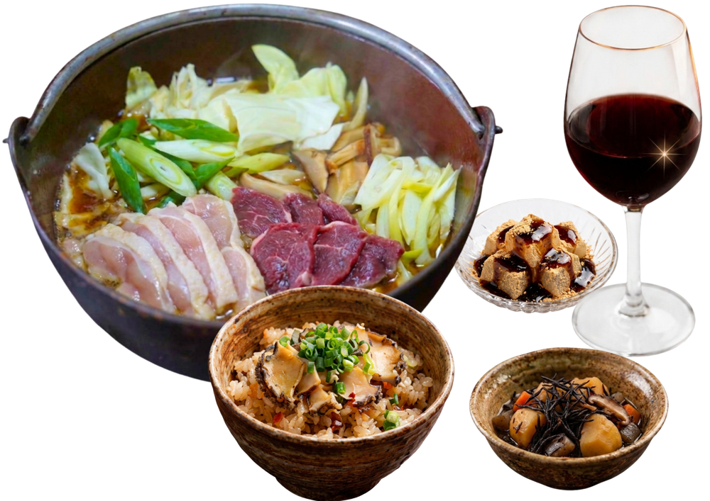 肉入りほうとう 信玄鶏・馬 プレミアム