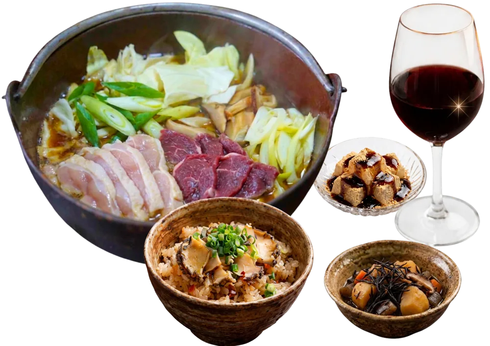 肉入りほうとう 信玄鶏・馬 プレミアム